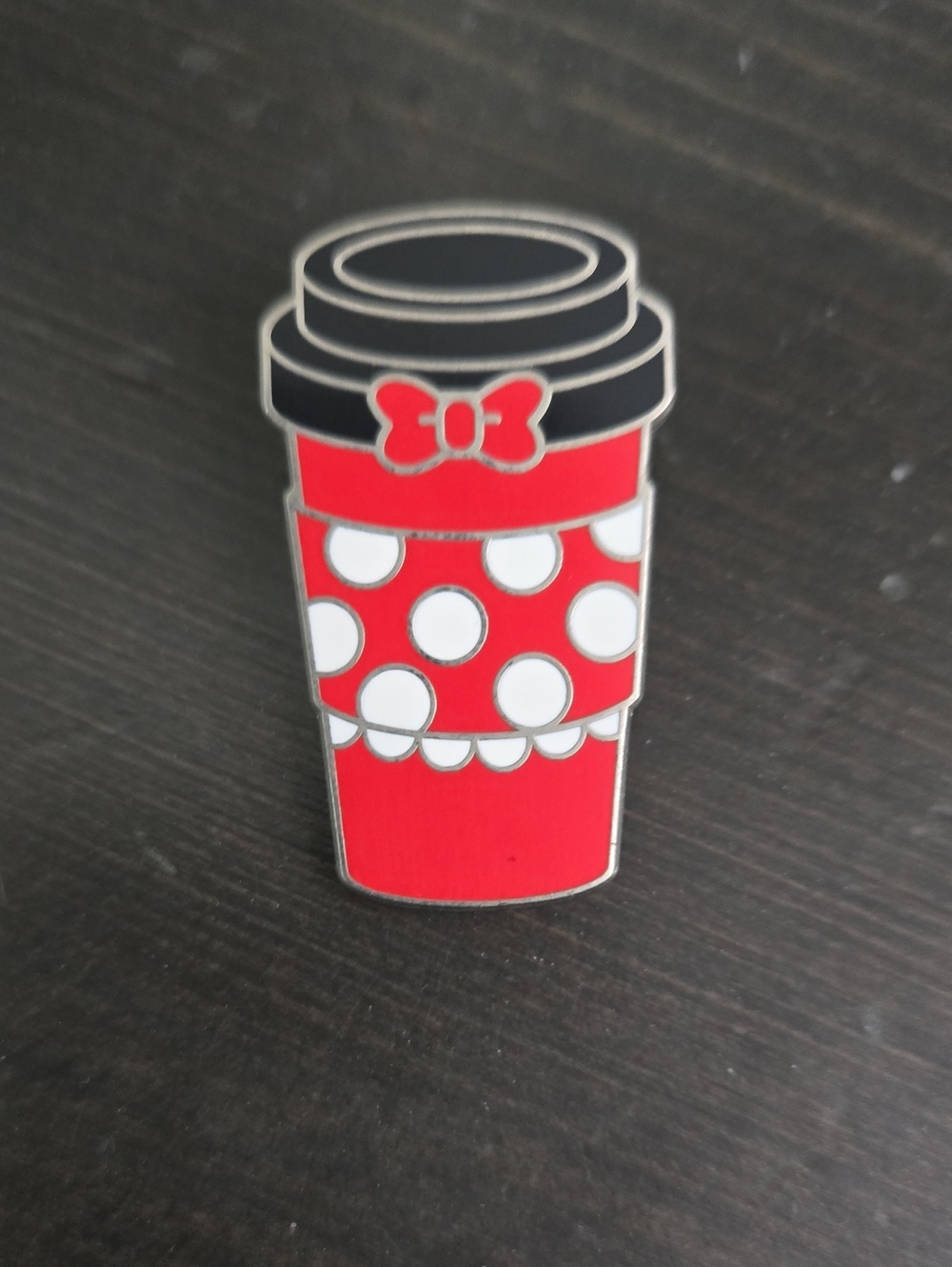 Disney Red White Polka Dot Tumbler Enamel Pin